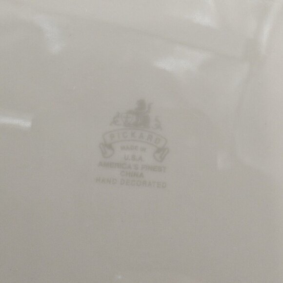 Pickard China Hand Decorated Poinsettia Plate Platter Porcelain USA Holiday VTG - Picture 4 of 16